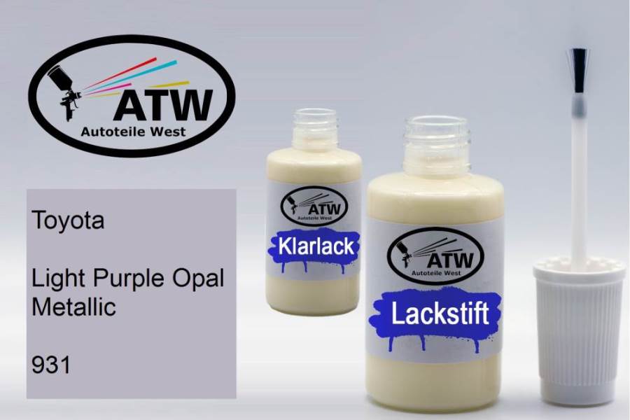 Toyota, Light Purple Opal Metallic, 931: 20ml Lackstift + 20ml Klarlack - Set, von ATW Autoteile West.